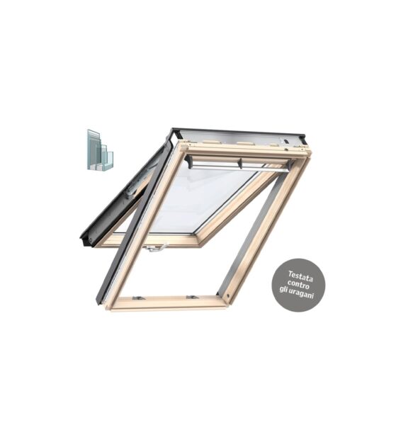 Schema triplo vetro VELUX® GPL - Finestra a vasistas/bilico manuale in legno naturale