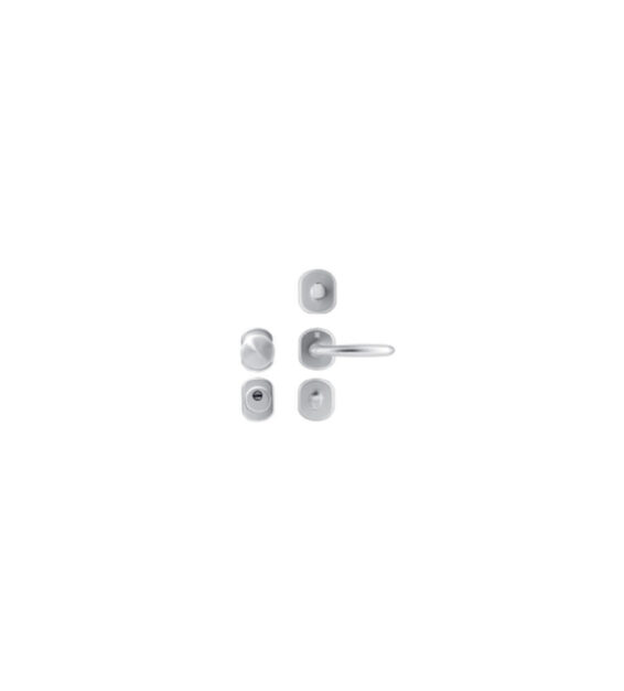 Kit maniglieria "Tonda" per porta blindata in colore Argento