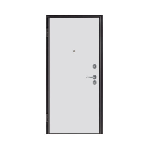 Porta blindata "Sicura" con pannello in colore Bianco Micro e finiture in colore Nere